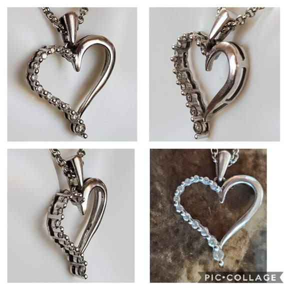 Genuine 10k White Gold Heart, with .40ct Diamonds Pendant - Picture 2 of 5